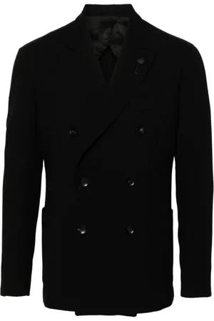 LARDINI Jakke, Herre, Sort, L, Uld, Uldblanding Dobbeltradet Jakke
