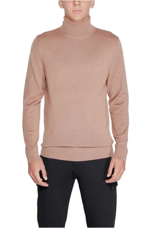 Calvin Klein Strik, Herre, Lyserød, 2XL, Uld, Merino Wool Turtle Neck Sweater