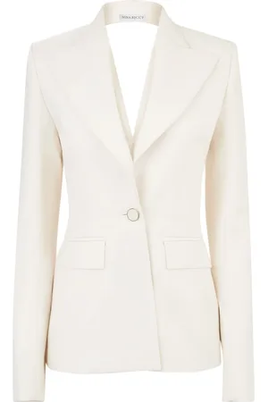 Nina Ricci Jakke, Dame, Hvid, XS, Jakke med åben draperet ryg