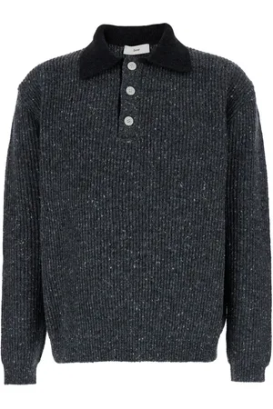 DUNST Top, Herre, Grå, XL, Uld, Rugby Uldblanding Polo Shirt