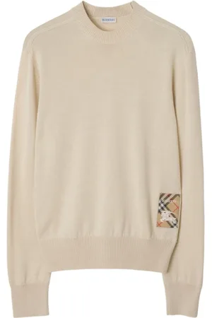 Burberry Strik, Herre, , L, Uld, Logo Patch Crewneck Striktrøje