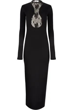 Nina Ricci Kjole, Dame, Sort, L, Lang Kjole med Blondeindsats