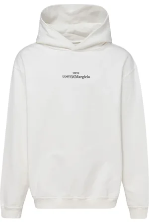 Maison Margiela Sweathshirts & Hoodies, Herre, Hvid, M, Bomuld, Upside Down Logo Hoodie