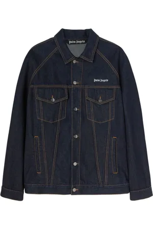 Palm Angels Jakke, Herre, Blå, M, Denim, Denim Logo Jakke