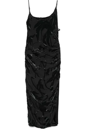 MUGLER Kjole, Dame, Sort, S, Uld, Sort Side Spænde Kjole