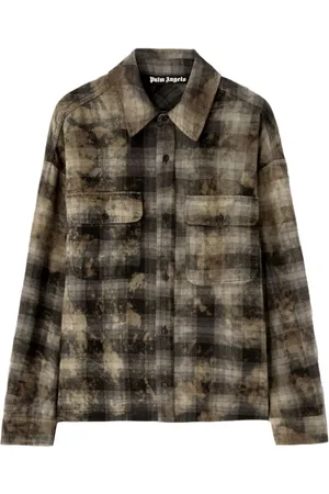 Palm Angels Jakke, Herre, Flerfarvet, L, Bomuld, Checkered Distressed Skjorte