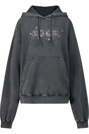 Msgm Sweathshirts & Hoodies, Dame, Grå, L, Bomuld, Oversized Hoodie med metallisk touch