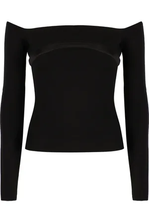 Nina Ricci Top, Dame, Sort, S, Uld, Slim Fit Off Shoulder Top