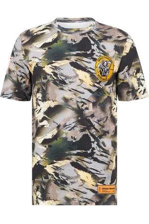 Heron Preston Top, Herre, Grøn, M, Bomuld, Camo Logo Upgrade T-shirt