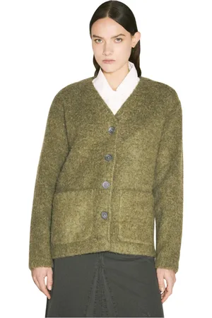 OUR LEGACY Strik, Dame, Grøn, XS, Uld, Cozy Fuzzy Cardigan Sweater