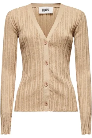 Silvian Heach Strik, Dame, , XS, Bomuld, Cardigan i Lurex-strik med knapper