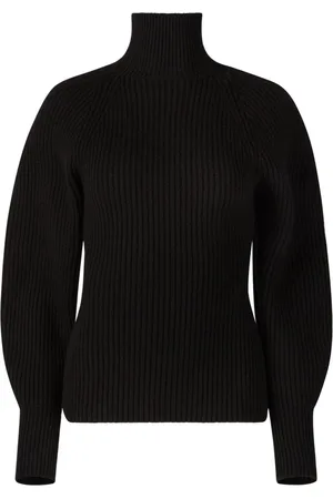 Nina Ricci Strik, Dame, Sort, M, Uld, Cocoon Sleeve Turtleneck Sweater