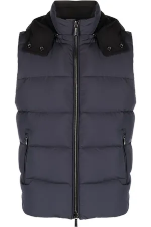 MOORER Jakke, Herre, Blå, M, Polstret højhalset vest