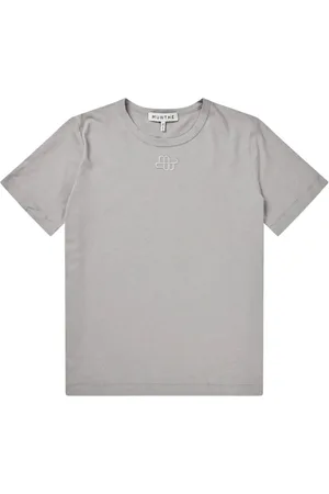 Munthe Top, Dame, Grå, L, Bomuld, Bomulds T-shirt med emblembroderi
