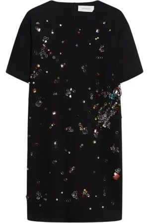 Sportmax Kjole, Dame, Sort, S, Glitrende Sort Mini Kjole