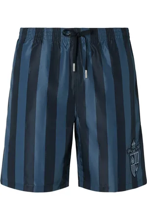 Fendi Badetøj, Herre, Blå, L, Polyester, Crest Badeshorts