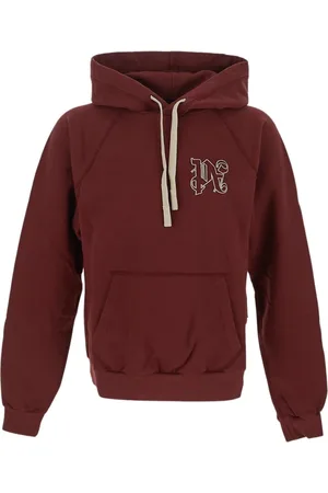 Palm Angels Sweathshirts & Hoodies, Herre, Rød, L, Bomuld, Monogram Hættetrøje