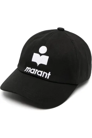 Isabel Marant Tilbehør, Dame, Sort, 57 CM, Broderet Logo Kasket Sort/Offwhite