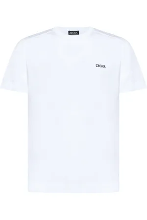 Ermenegildo Zegna Top, Herre, Hvid, XL, Bomuld, Hvid bomulds T-shirt med rund hals