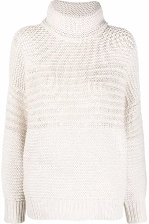 Brunello Cucinelli Strik, Dame, , M, Uld, Sequin Turtleneck