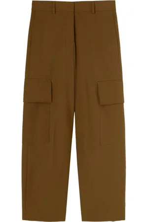 Palm Angels Bukser, Dame, Brun, XS, Bomuld, Cinnamon Cargo Bukser med Logo Detalje