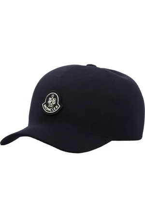 Moncler Tilbehør, Herre, Sort, ONE SIZE, Uld, Sort Logo Patch Cap Stilfuldt Tilbehør