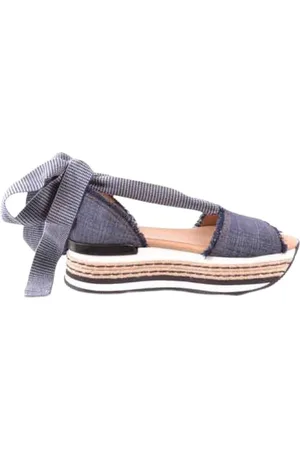 Hogan Sko, Dame, Blå, 36 EU, Uld, Blå Sildebens Flip Flops