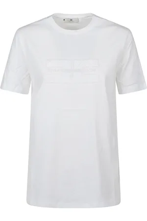 Elisabetta Franchi Top, Dame, Hvid, L, Bomuld, Casual bomulds T-shirt