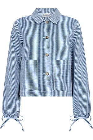 Cream Jakke, Dame, Blå, XL, Uld, Blå Twill Jakke med Krave og Lommer