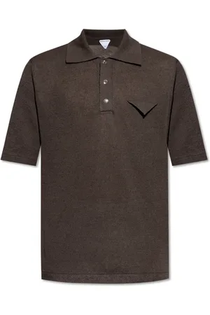 Bottega Veneta Top, Herre, Brun, L, Linned, Linned Polo Shirt