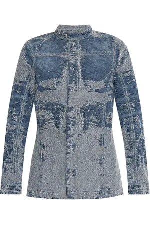 Diesel Jakke, Dame, Blå, S, Denim, Lys Blå Denim Jakke med Båndkrave