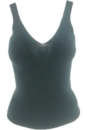 P.A.R.O.S.H. Top, Dame, Grøn, XS, Uld, Louluxi Tank Top