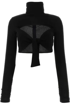 Msgm Strik, Dame, Sort, 2XS, Uld, Sort Viscose Turtleneck