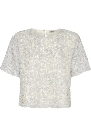 Karen by Simonsen Bluser & Skjorter, Dame, Grå, XL, Sølv Bådhals Løs Pasform Top
