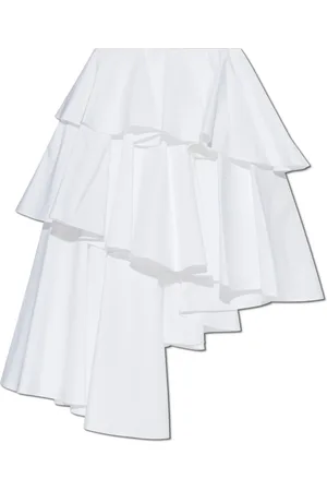 Alaïa Nederdel, Dame, Hvid, 2XS, Bomuld, Asymmetrisk nederdel