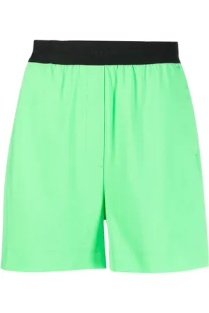Msgm Shorts, Dame, Grøn, S, Uld, Letvægts Uld Bermuda Shorts