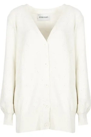 Silvian Heach Strik, Dame, Hvid, XS, Uld, Sequin Strik Cardigan