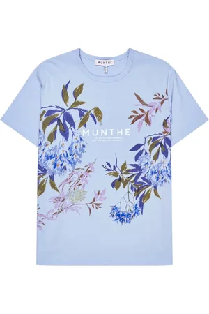 Munthe Top, Dame, Blå, S, Bomuld, Floral Print T-shirt Lyseblå