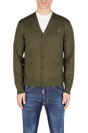 Dsquared2 Strik, Herre, Grøn, L, Uld, Stilfuld Cardigan