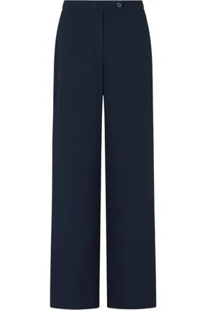 Emporio Armani Bukser, Dame, Blå, 2XS, Blå Palazzo Bukser Ottoman Fluid