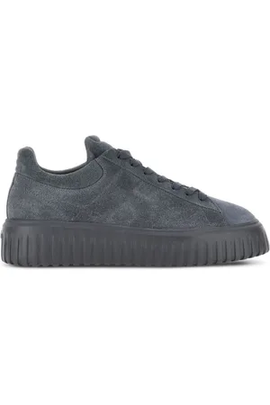 Hogan Sko, Herre, Grå, 39 EU, Læder, Suede Læder Sneakers med Chunky Sål