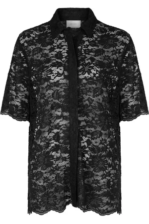 Neo Noir Bluser & Skjorter, Dame, Sort, S, Polyester, Blonde med korte ærmer