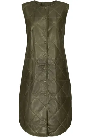 Notyz Strik, Dame, Grøn, L, Uld, Quilted Vest Leather
