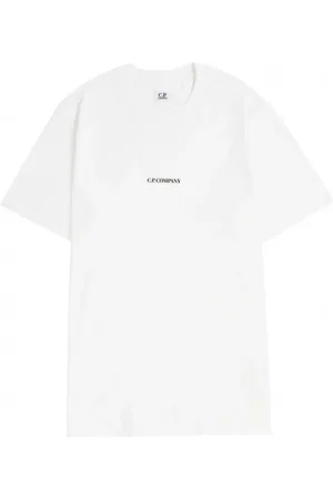 C.P. Company Top, Herre, Hvid, XL, Bomuld, Relaxed Fit Logo T-shirt