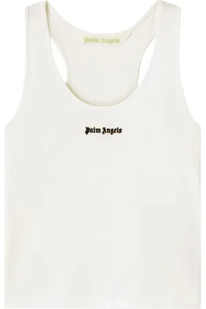 Palm Angels Top, Dame, Hvid, S, Uld, Stilfuld T-shirt med unikt design