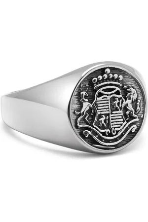 Nialaya Tilbehør, Herre, Grå, 64 MM, Crest Løve Hjort Rustfrit Stål Ring