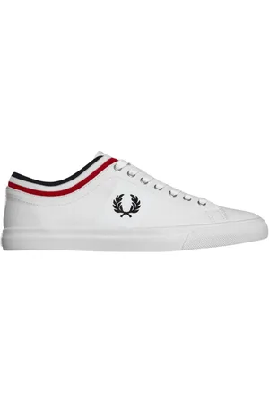 Fred Perry Sko, Herre, Hvid, 42 EU, Bomuld, Klassiske Twill Sneakers med Tipped Cuff