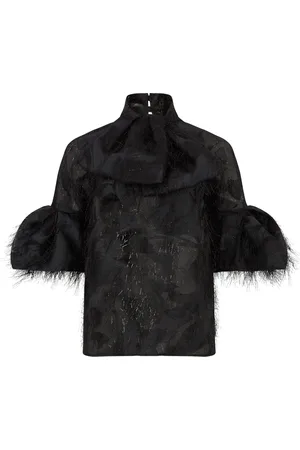 Nina Ricci Bluser & Skjorter, Dame, Sort, XL, Lavaliere Bluse