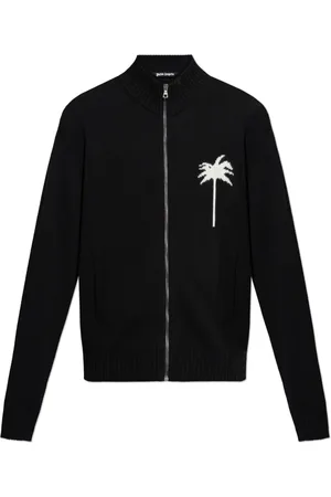 Palm Angels Strik, Herre, Sort, L, Bomuld, Sweater med stand-up krave