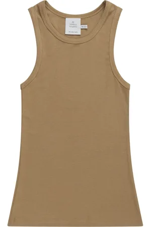Munthe Top, Dame, , 2XS, Uld, Ribbet ferskenfarvet top med rund hals